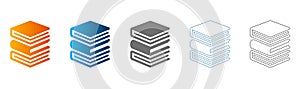 Stack of Books or Layers Flat Design Vector Illustration
