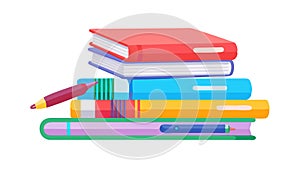 Stack of Books Learning, Education Study Knowledge Vector, vector design Generative AI