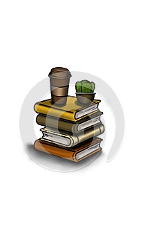 ÃÂ stack of books.