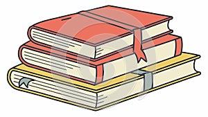 Stack of books with one open, symbolizing study and exploration, vector design Generative AI