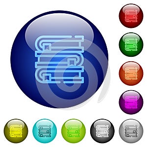 Stack of books outline color glass buttons photo