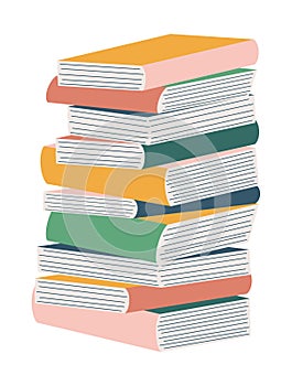 Stack of books vector illustration isolated on white
