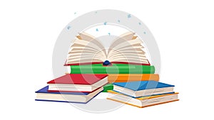 Stack of Books for Reading - Education, Knowledge, Learning vector design Generative AI