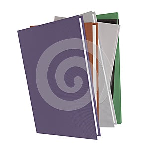 A Stack Of Books. Realistic 3D Render. Book Day. Isolated On White Background