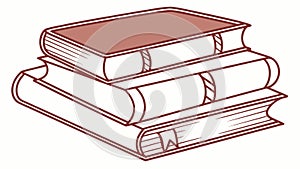 Stack of books, representing education and knowledge, vector design Generative AI