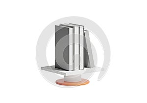 Stack of books on a stand isolated on transparent background