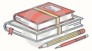 Stack of Books & Study Supplies Vector Illustration, vector design Generative AI