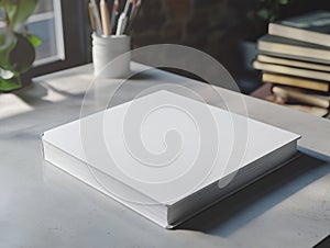 Stack of books on table