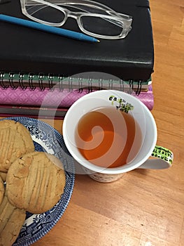 Stack of Books and Tea