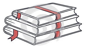 Stack of books tied with ribbon, symbolizing knowledge and education. vector design Generative AI