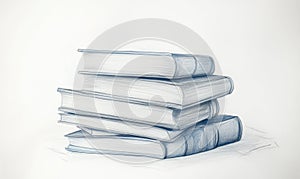 A stack of books with the top book being the thickest