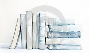 A stack of books with the top book being the thinnest