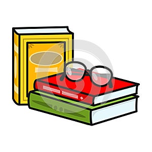 Stack of books vector icon. Color vector icon isolated on white background stack of books