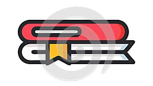 Stack of Books Vector Icon, Education Knowledge, vector design Generative AI