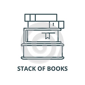 Stack of books vector line icon, linear concept, outline sign, symbol