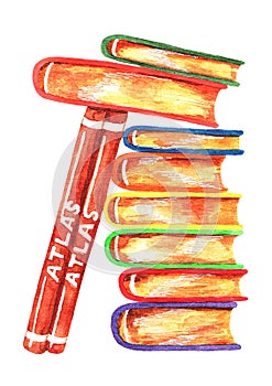 Stack of books, watercolor 6