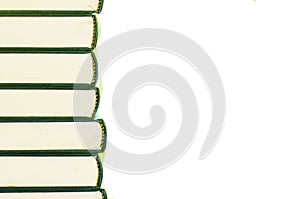 Stack of books with white background for copy space area