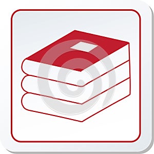 Stack of books on white background. Vector illustration. Eps 10.