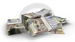 Stack of Botswanan Pula notes