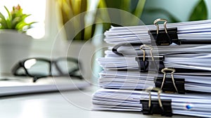 The stack of bound papers.AI generated image