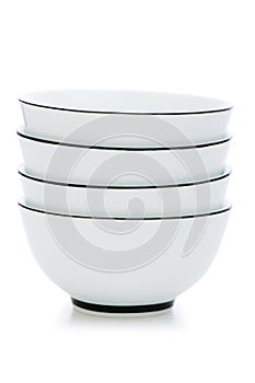 Stack of bowls isolated