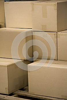 Stack of Boxes in a Warehouse
