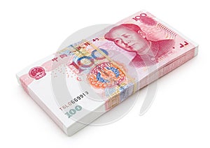 Stack of brand new RMB 100