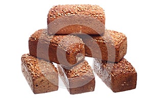 Stack bread on a white background