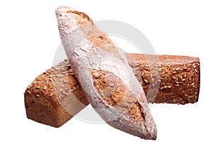 Stack bread on a white background