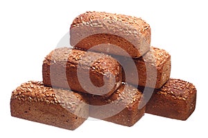 Stack bread on a white background