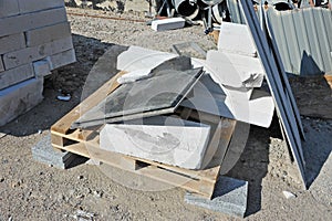 Stack of brick and material waste