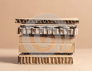 Stack of Brown Corrugated Cardboard Sheets