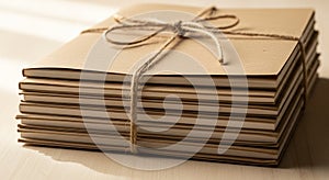 A stack of brown envelopes is