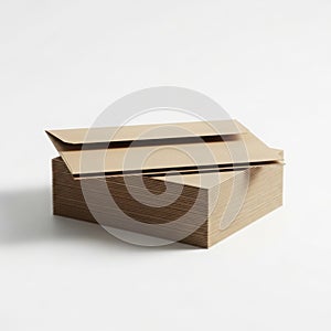 Stack of brown envelopes on white background isolated on white background