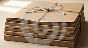 A stack of brown paper file