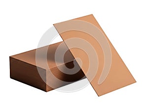 Stack of brown paper sheets