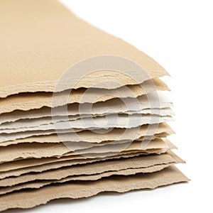 Stack of brown paper sheets