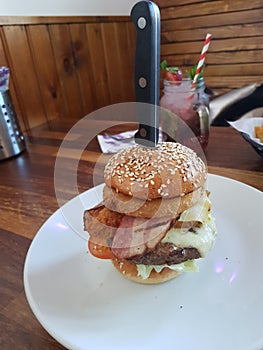 Stack burger macon rashers cheesy