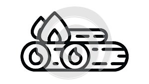 Stack of Burning Logs Icon, Campfire Vector Graphic, vector design Generative AI