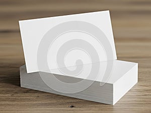 Stack of business cards isolated on white background