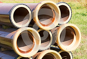 Stack of canalization pipes