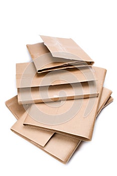Stack of cardboard book mailers