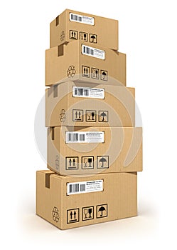 Stack of cardboard boxes