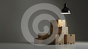The stack of cardboard boxes.. AI generated
