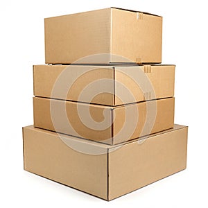 Stack of Cardboard Boxes isolated on white background
