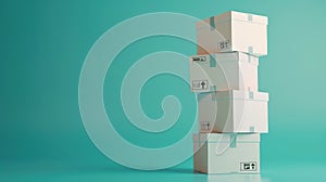 The stacked cardboard boxes.AI generated image