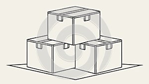 Stack of Cardboard Boxes Logistics Vector, vector design Generative AI