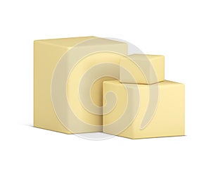 Stack cardboard boxes parcel postal package personal things carrying cargo delivery 3d icon vector