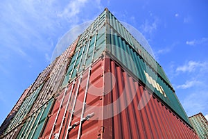 Stack of Cargo Containers at the docks