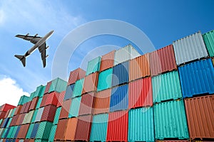 Stack of Cargo Containers at the docks